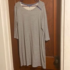 Fleur Bleue Stripped Dress w/ Accent Zipper